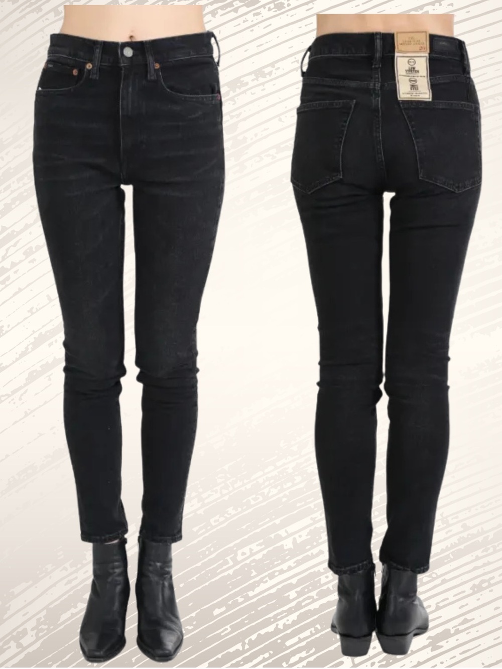 Women Polo Ralph Lauren Classic Black denim mid rise fall skinny jeans size 31